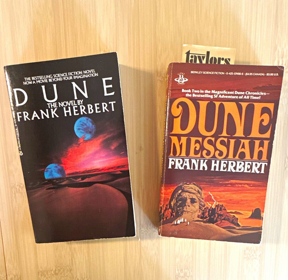 Dune & Dune Messiah Frank Herbert Berkley Paperback Lot Movie Tie-In Vintage SF